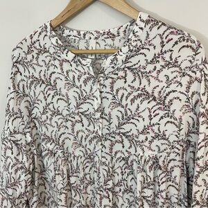 Soya Concept Floral Tunic Top Womens S White Pink Boho Relaxed Fit Popover Shirt